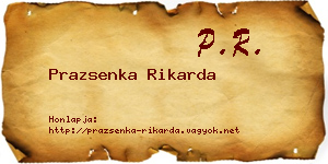Prazsenka Rikarda névjegykártya